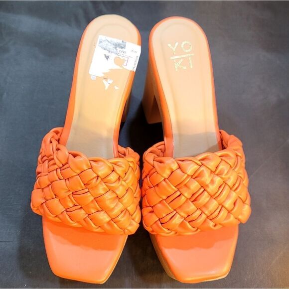 BRAND NEW YOKI BLOCK HEEL BRAIDED STRAP DETAILS WOMEN"S SANDAL S2 - Picture 4 of 13